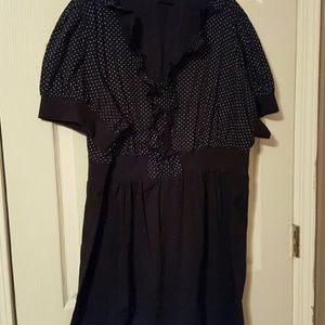 Torrid black dress with white polka dots