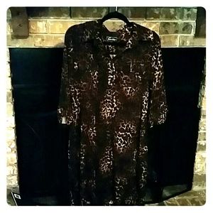 Size 12  three button leopard print shirt dress