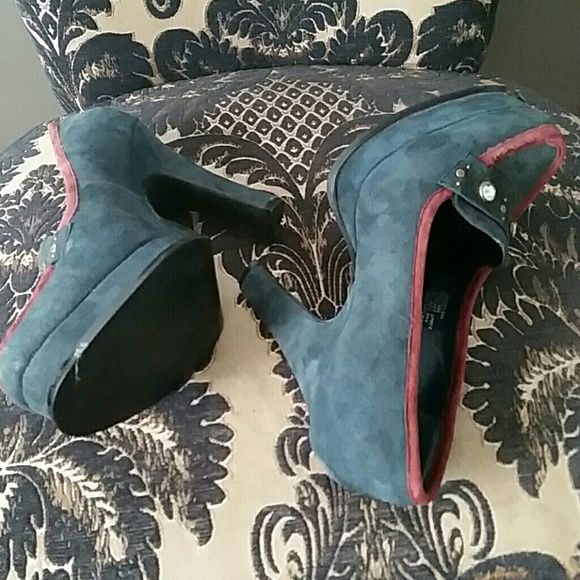 DONATED Colin Stuart Suede Platform Loafers sz 7.5 - Picture 4 of 4