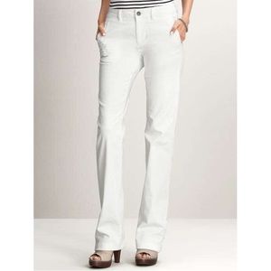 Banana Republic Petite White Denim Relaxed Jeans