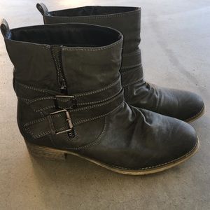 Gray ankle boots