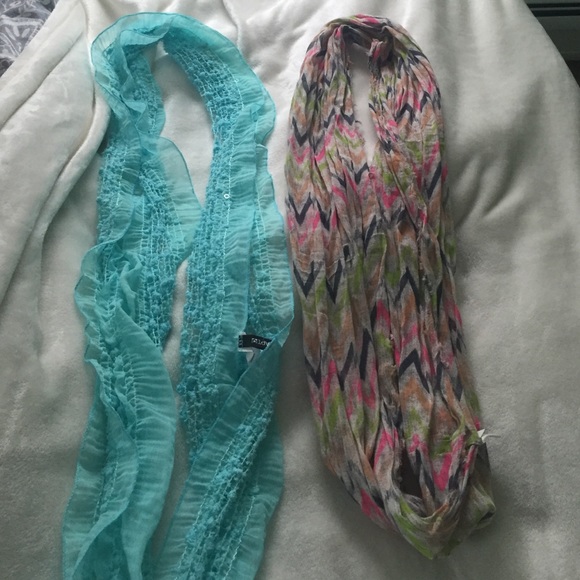 two super cute infinity scarves in great condition