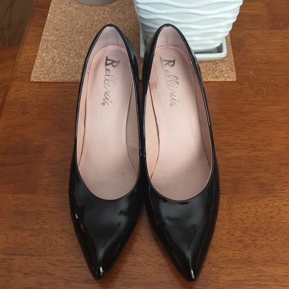 Bellini black patent leather heels