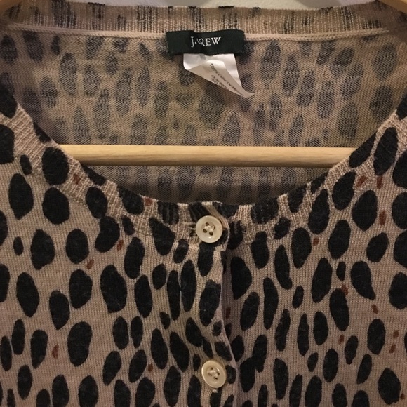 J. Crew leopard print wool cardigan. - Picture 3 of 4