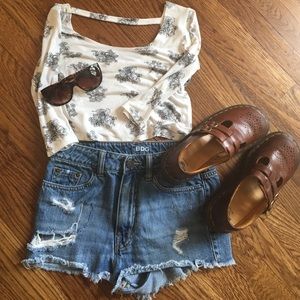 High rise distressed BDG shorts
