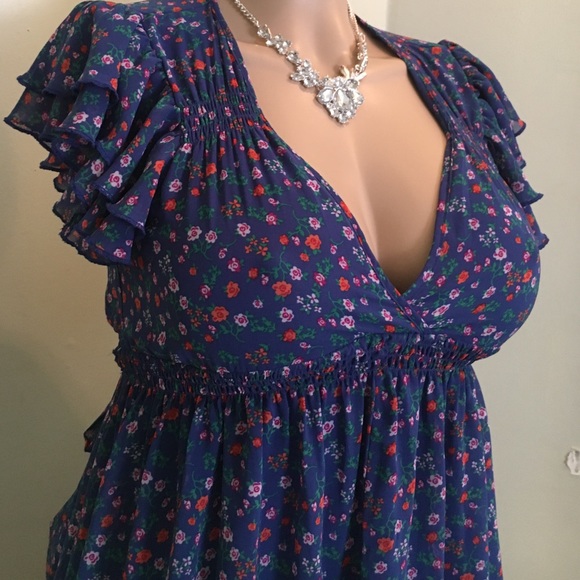 SPRING/SUMMER floral ruffle sleeve sweet💛 dress S - Picture 2 of 4