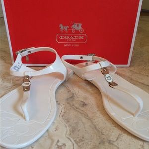 Coach white sandals
