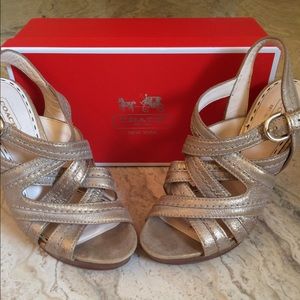 Coach Metallic Platform Sandals