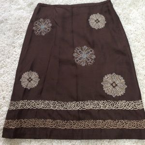 LOFT embroidered skirt