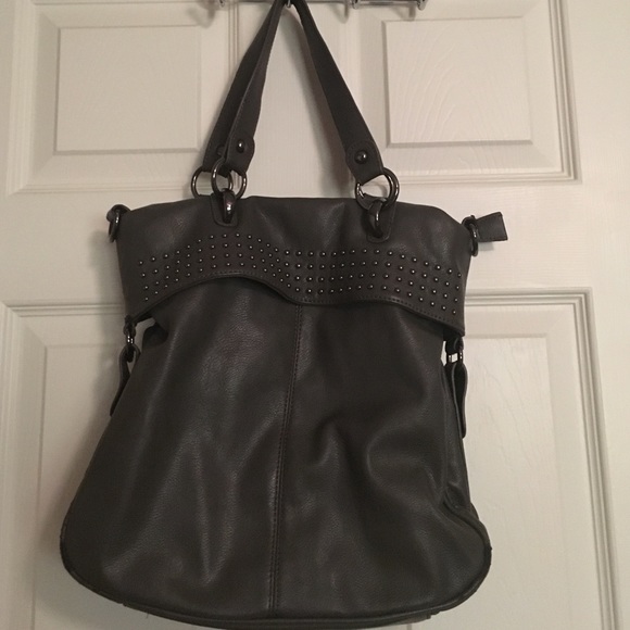 Gray over-the-shoulder purse