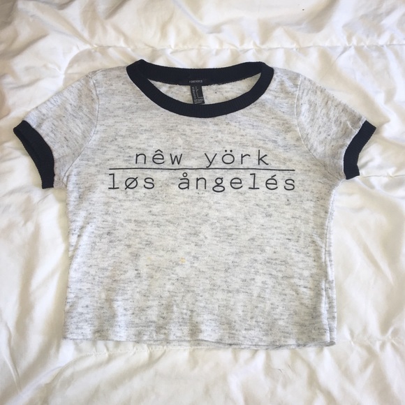 Cropped New York, Los Angeles T-Shirt
