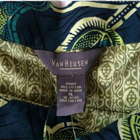 Van Heusen Festival Boho Button Back Top - Picture 2 of 6