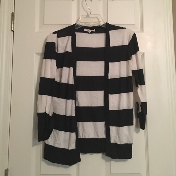 Forever 21 navy and white striped cardigan