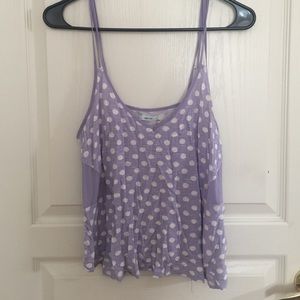 Purple polka dot tank top