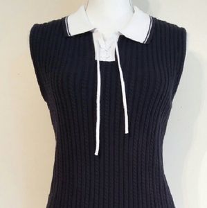 Navy and white 100% cotton sweater