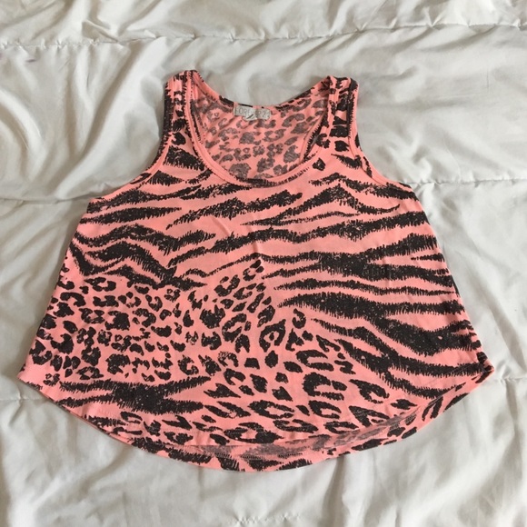 Pink animal print tank top