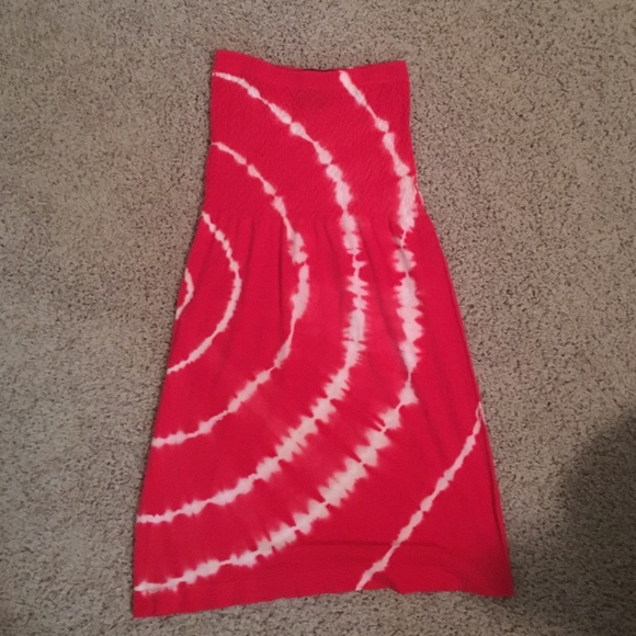 Strapless swim cover up dress