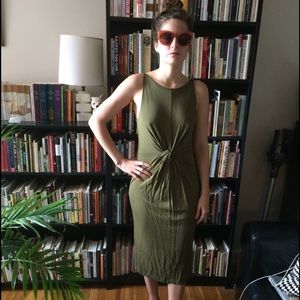 Olive green dress from Anthropologie