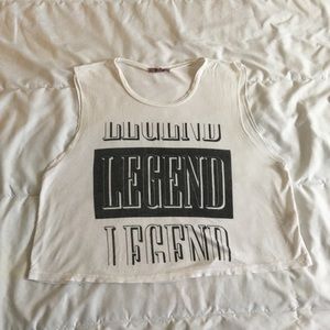 White graphic muscle tee