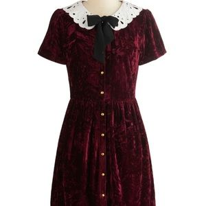 Velvet Peter Pan collar dress from modcloth