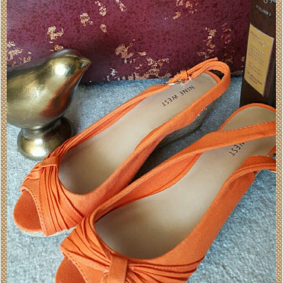 Nine West Shoes - Nine West Orange Wedges