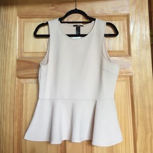 Nude Pink Peplum Tank Top