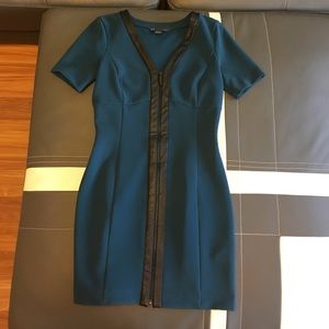 Body con dress with front zipper