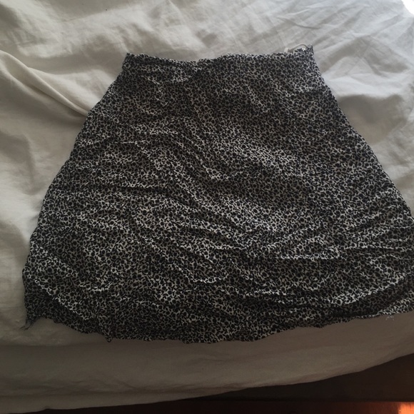 Blue and white floral mini skirt