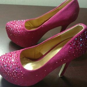 Pink sparkly high heels brand new.