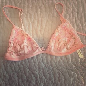 Express Sequin Flower Beaded Bra Top