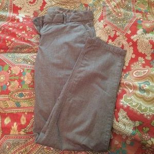 Grey broken-in straight khakis by gap