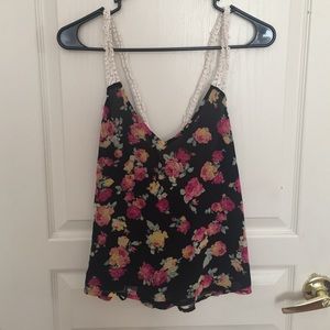 Floral mini cross back tank
