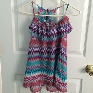 Aztec spaghettistrap shirt with a zip racer back