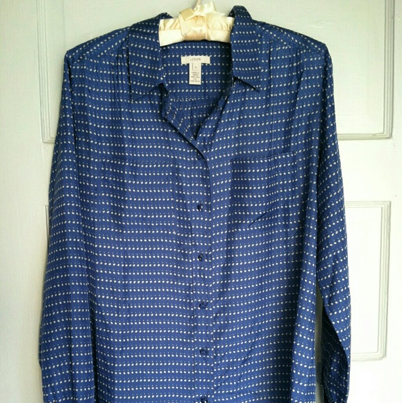 J. Crew Blythe Blouse in Silk Pebble Dot sz 6