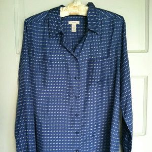 J. Crew Blythe Blouse in Silk Pebble Dot sz 6