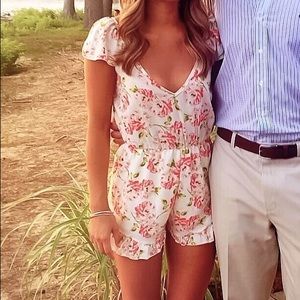 UO Deep-V Floral Romper