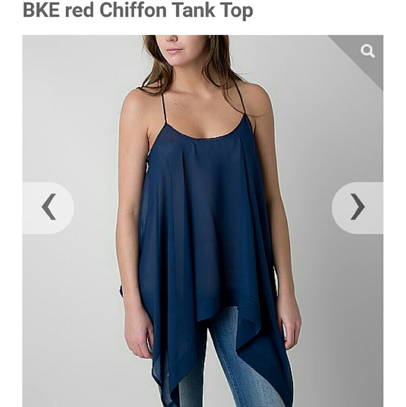 Blue 'BKE Red' Chiffon top