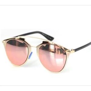 Rose gold mirror sunglasses