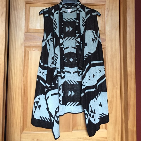 Aztec Print Tank Top Cardigan