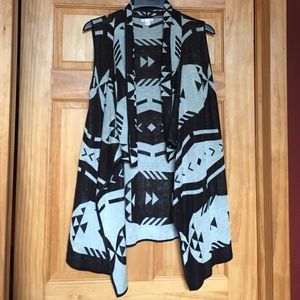 Aztec Print Tank Top Cardigan