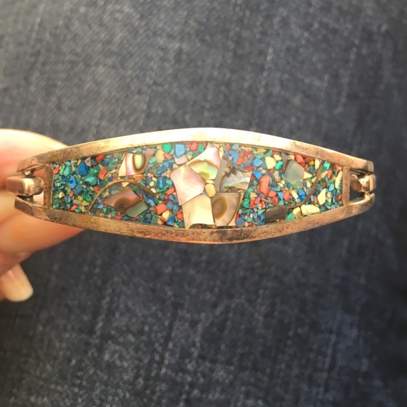 Inlaid Silver Bracelet - Picture 1 of 3