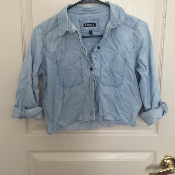 Express denim crop top