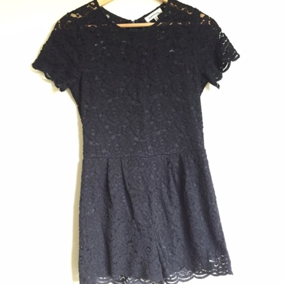 Monteau black lace romper