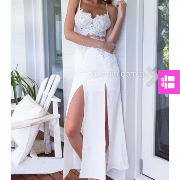 White maxi dress