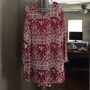 Maroon and gold dress