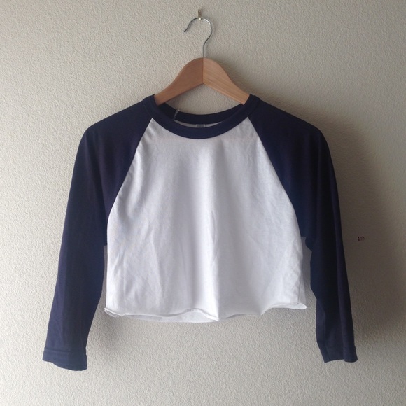 American Apparel Tops - AA Cropped Raglan Baseball Tee
