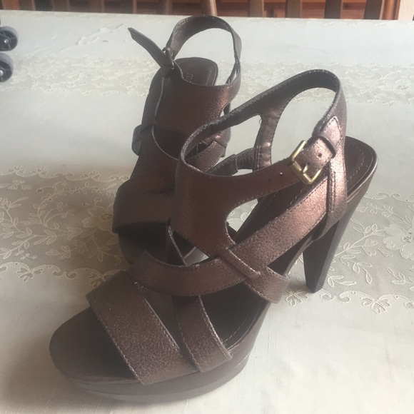 Brown platform heels