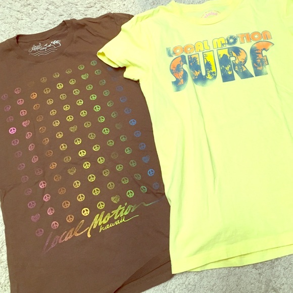 LOCAL MOTION HAWAII Bundled 2 Tees Size L