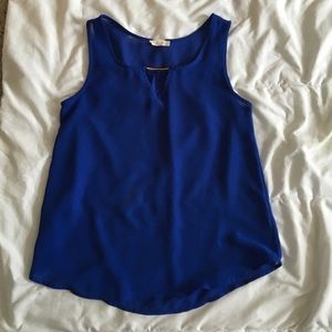 Dark blue sheer tank top