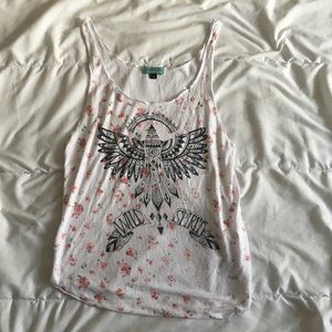 Thin tank top with graphic design